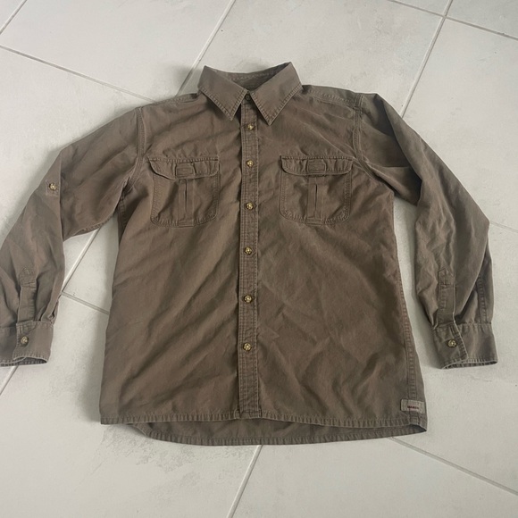 Gramicci Men's Casual Button Down Shirt - Tan SIZE MEDIUM - Picture 1 of 15